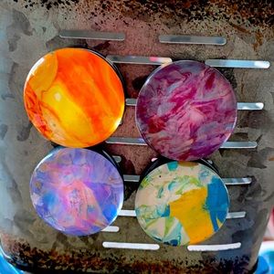 Set of four handmade magnets